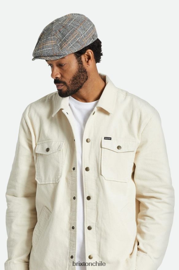 Brixton hombres gorra de repartidor de periódicos P0BX28302 accesorios blanco roto/negro/naranja paraíso