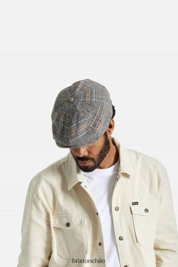Brixton hombres gorra de repartidor de periódicos P0BX28302 accesorios blanco roto/negro/naranja paraíso