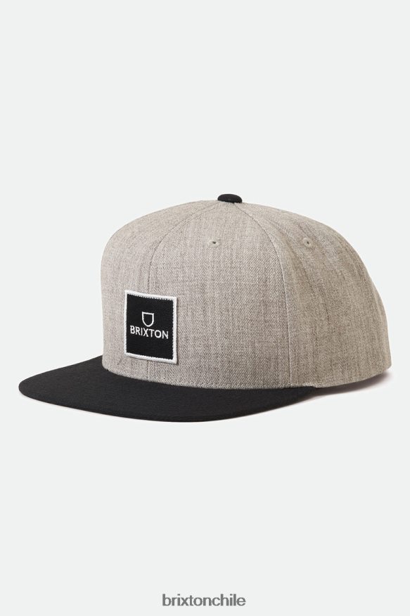 Brixton hombres alfa cuadrado netlpus mp snapback P0BX28287 accesorios gris jaspeado/negro