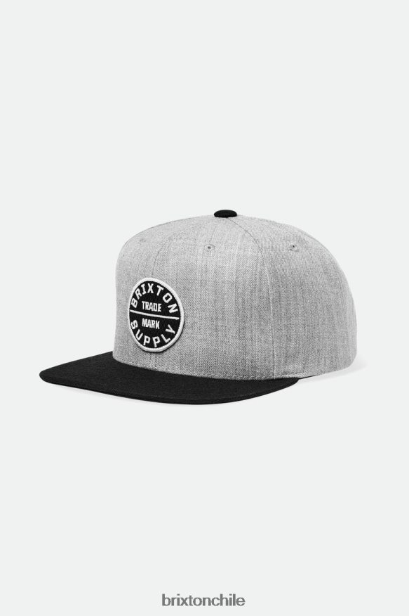 Brixton hombres juramento iii snapback P0BX28237 accesorios gris jaspeado claro/negro
