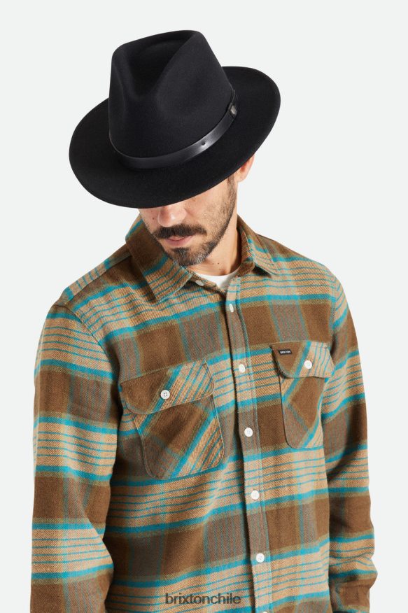 Brixton hombres messer sombrero de fieltro P0BX28213 accesorios negro