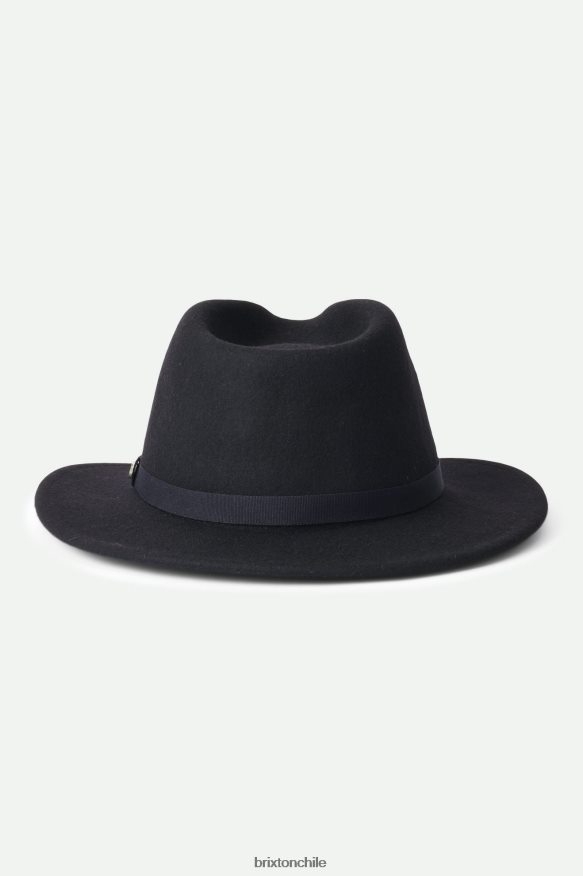 Brixton hombres sombrero de fieltro plegable messer P0BX28225 accesorios negro