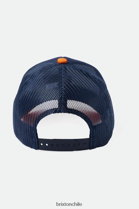 Brixton hombres gorra de camionero crest netplus mp P0BX28255 accesorios azul marino lavado/naranja paraíso