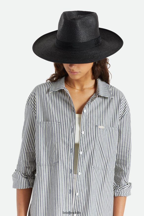 Brixton hombres sombrero de paja reno P0BX28181 accesorios negro