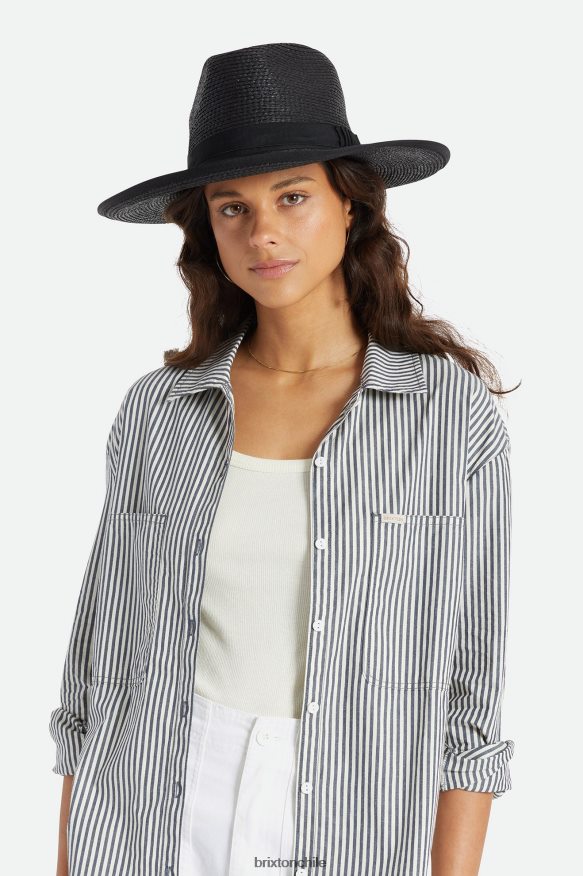 Brixton hombres sombrero de paja reno P0BX28181 accesorios negro