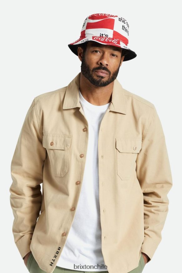 Brixton hombres sombrero de pescador reversible coca-cola good day P0BX28314 accesorios rojo coca/negro