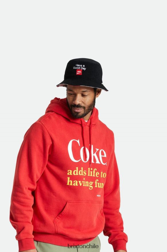 Brixton hombres sombrero de pescador reversible coca-cola good day P0BX28314 accesorios rojo coca/negro