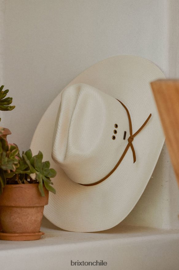 Brixton hombres sombrero vaquero reserva paja el paso P0BX28176 accesorios blanquecino