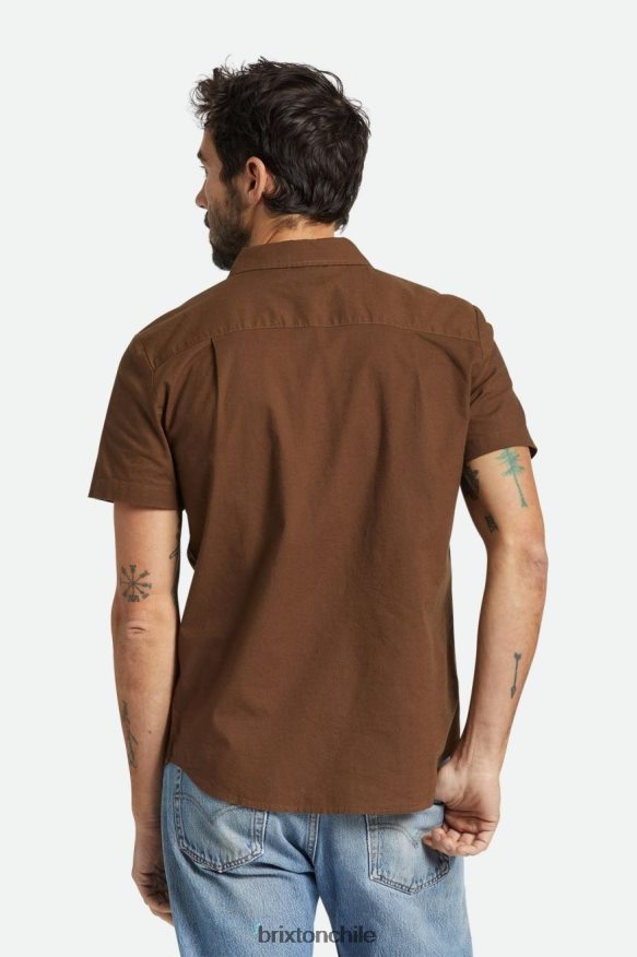 Brixton hombres camisa charter de tejido texturizado s/s P0BX2811 vestir tierra oscura