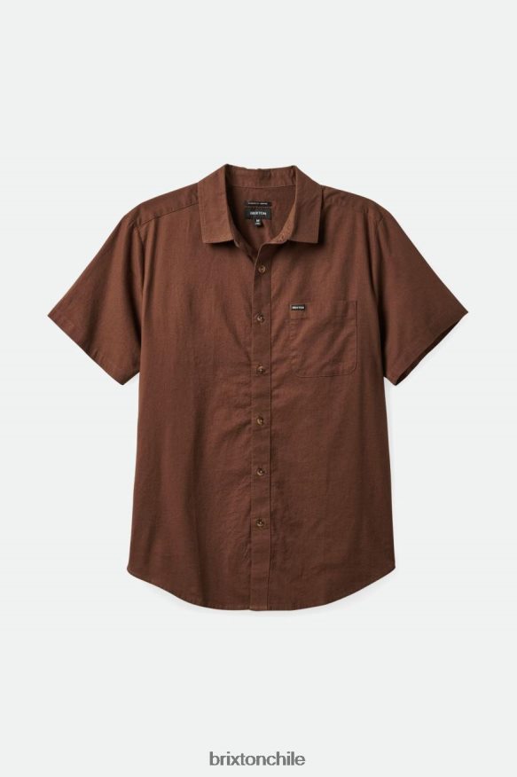 Brixton hombres camisa charter de tejido texturizado s/s P0BX2811 vestir tierra oscura