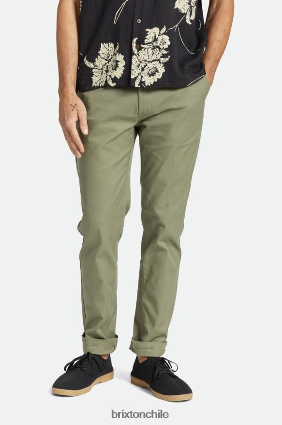 Brixton hombres Choice pantalones chinos ajustados P0BX28149 vestir excedente de aceituna