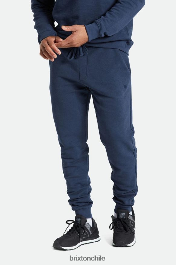 Brixton hombres Joggers de felpa francesa flameada P0BX28137 vestir azul marino lavado