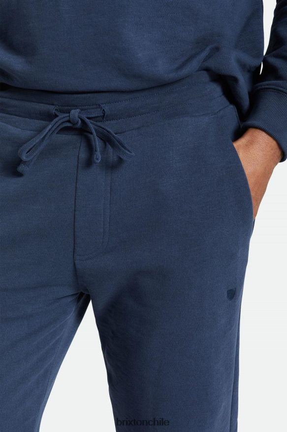 Brixton hombres Joggers de felpa francesa flameada P0BX28137 vestir azul marino lavado