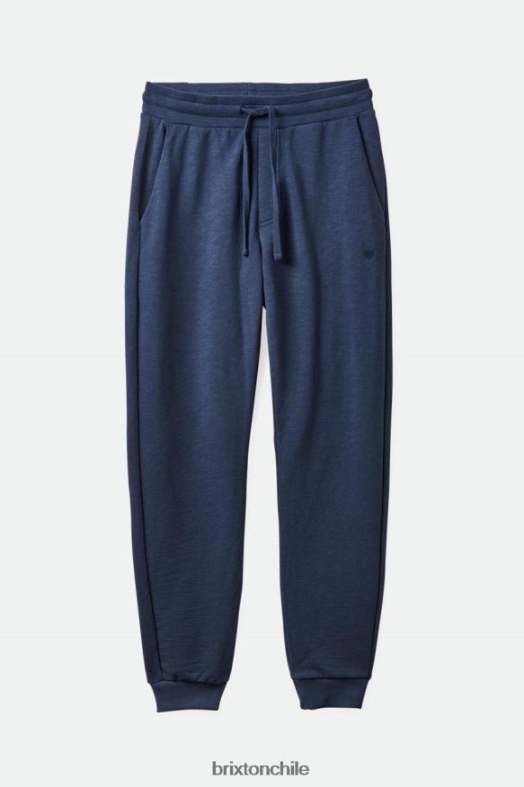 Brixton hombres Joggers de felpa francesa flameada P0BX28137 vestir azul marino lavado