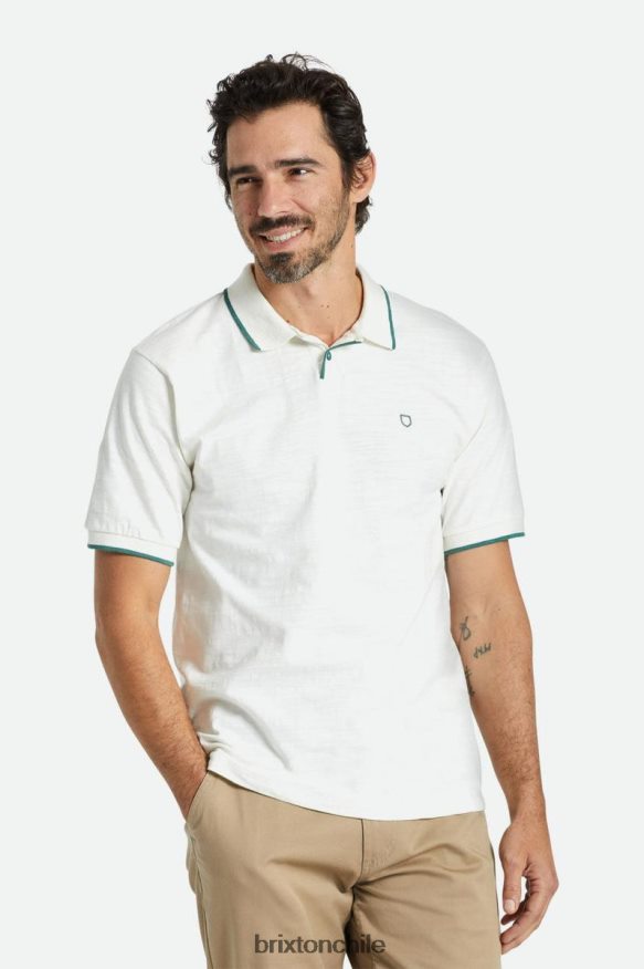 Brixton hombres polo apropiado slub s/s P0BX28121 vestir blanco roto/abeto