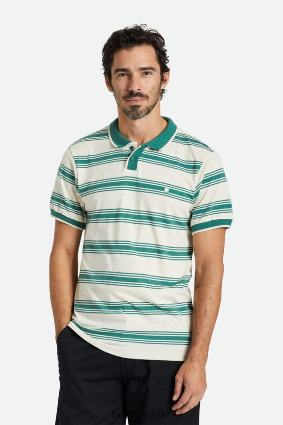 Brixton hombres polo s/s adecuado P0BX28124 vestir gorra blanca/pícea