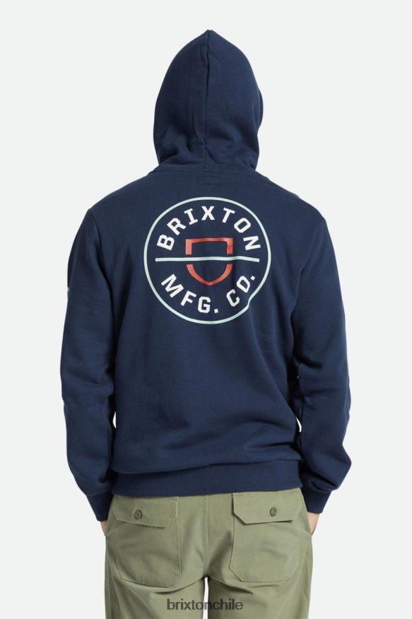Brixton hombres capucha de cresta P0BX28131 vestir azul marino lavado/blanco/gris mineral