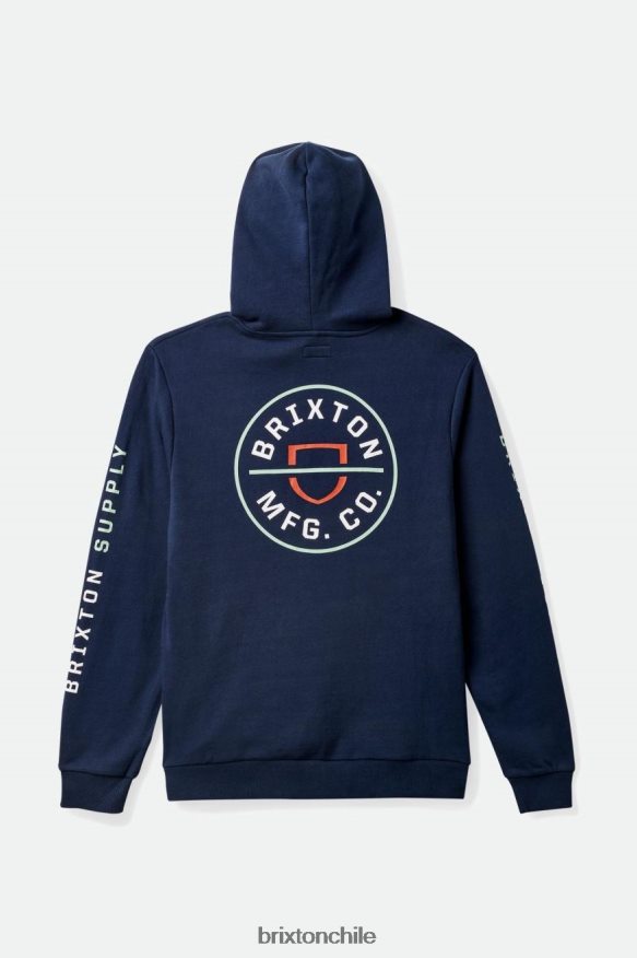 Brixton hombres capucha de cresta P0BX28131 vestir azul marino lavado/blanco/gris mineral