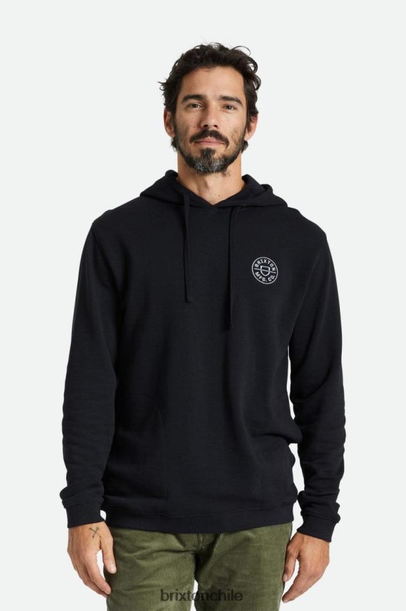Brixton hombres capucha de felpa francesa con peso de verano P0BX28132 vestir negro