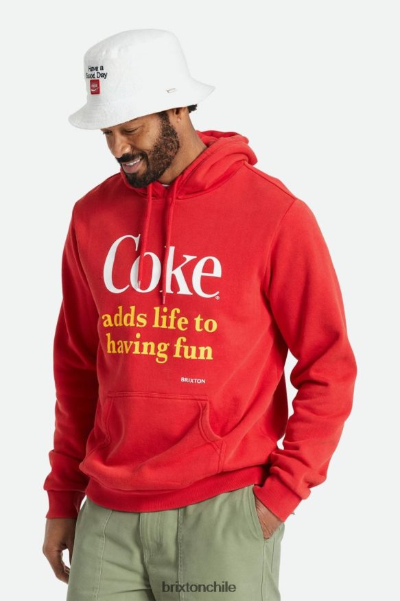 Brixton hombres coca-cola divirtiéndose capucha P0BX28141 vestir coca cola roja