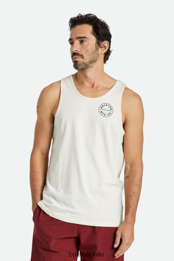 Brixton hombres camiseta sin mangas con escudo P0BX28125 vestir gorra blanca