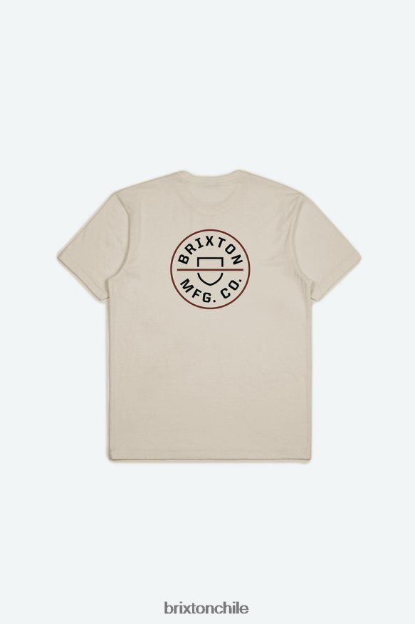 Brixton hombres Camiseta estándar Crest II S/S P0BX28113 vestir crema