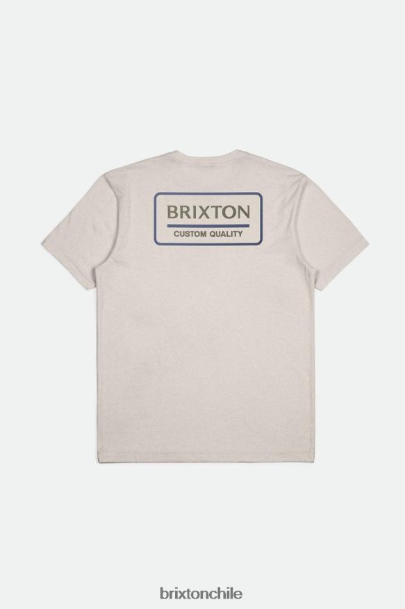 Brixton hombres Camiseta estándar de acero inoxidable palmer P0BX2887 vestir excedente crema/azul pacífico/oliva