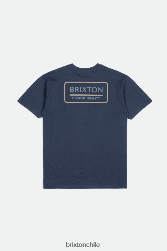 Brixton hombres Camiseta estándar de acero inoxidable palmer P0BX2889 vestir azul marino lavado/azul polvoriento/gris humo
