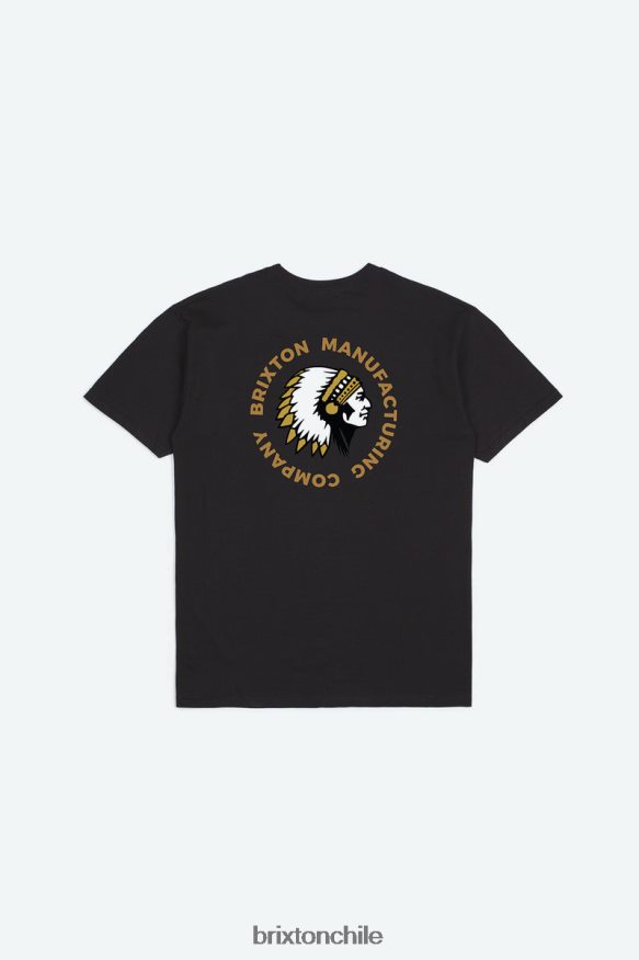 Brixton hombres Camiseta estándar de manga corta con sello rival P0BX2880 vestir tinte de ropa negro