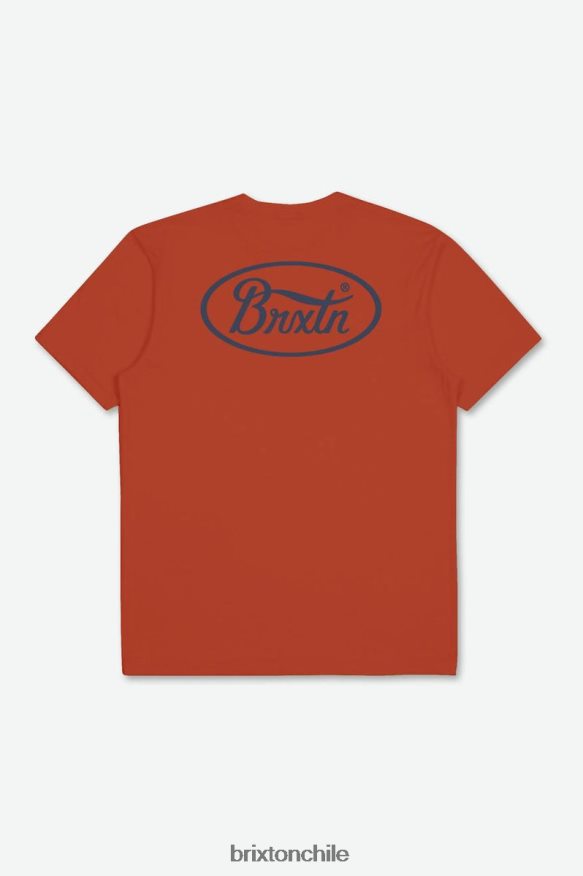 Brixton hombres Parsons camiseta de sastre s/s P0BX2844 vestir rojo quemado/azul marino lavado