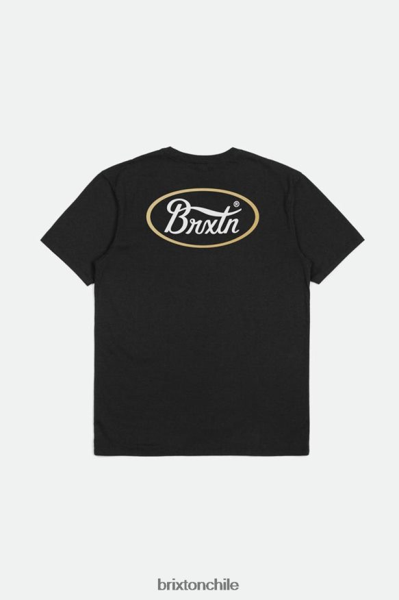 Brixton hombres Parsons camiseta de sastre s/s P0BX2845 vestir negro/blanco roto/paja