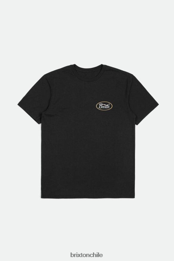 Brixton hombres Parsons camiseta de sastre s/s P0BX2845 vestir negro/blanco roto/paja