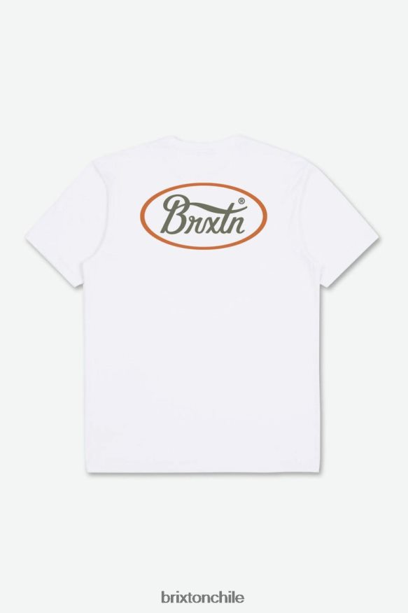 Brixton hombres Parsons camiseta de sastre s/s P0BX2847 vestir excedente blanco/oliva