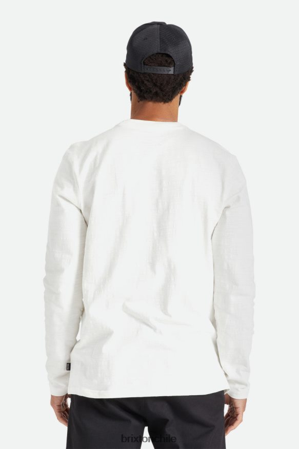 Brixton hombres camiseta básica flameada manga larga con bolsillo P0BX28102 vestir blanquecino