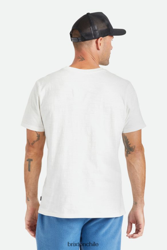 Brixton hombres camiseta basica flameada s/s con bolsillo P0BX28106 vestir blanquecino