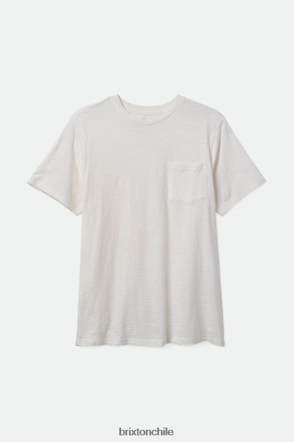 Brixton hombres camiseta basica flameada s/s con bolsillo P0BX28106 vestir blanquecino