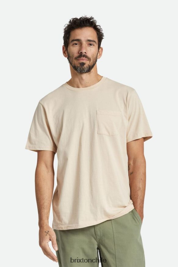 Brixton hombres camiseta de algodón prémium con bolsillo s/s P0BX2865 vestir humo gris
