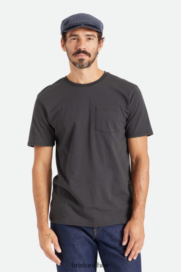 Brixton hombres camiseta de algodón prémium con bolsillo s/s P0BX2866 vestir negro
