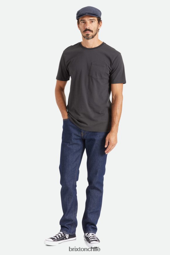 Brixton hombres camiseta de algodón prémium con bolsillo s/s P0BX2866 vestir negro