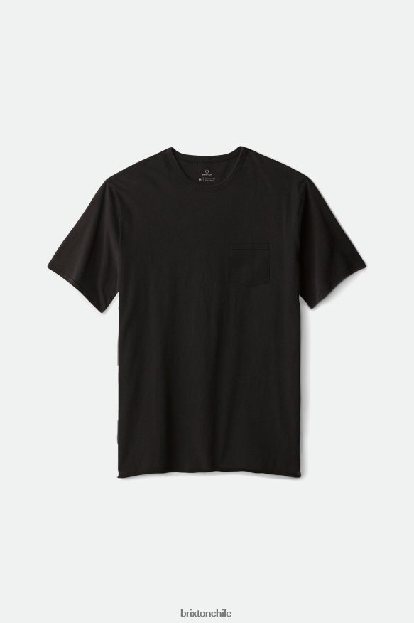 Brixton hombres camiseta de algodón prémium con bolsillo s/s P0BX2866 vestir negro