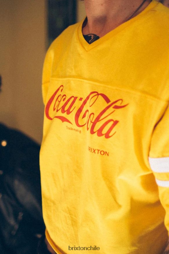 Brixton hombres camiseta de fútbol clásica de coca-cola P0BX28112 vestir amarillo