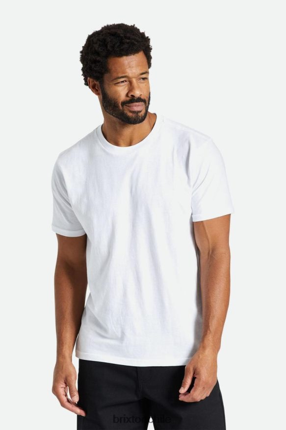 Brixton hombres camiseta de sastre de algodón prémium s/s P0BX2852 vestir blanco