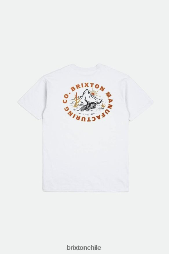 Brixton hombres camiseta estándar croslin s/s P0BX2843 vestir blanco/rojo quemado