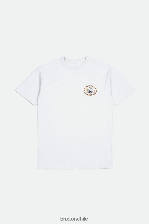 Brixton hombres camiseta estándar croslin s/s P0BX2843 vestir blanco/rojo quemado