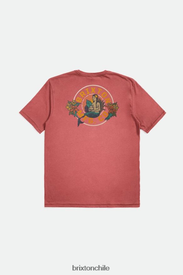 Brixton hombres camiseta estándar ginebra s/s P0BX2837 vestir lavado desgastado de cedro polvoriento