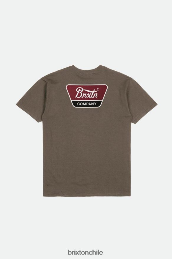 Brixton hombres camiseta estándar linwood s/s P0BX2861 vestir tierra oscura/baya de la isla/negro