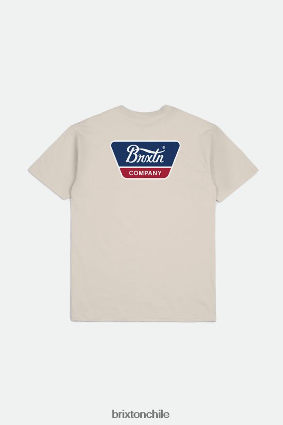 Brixton hombres camiseta estándar linwood s/s P0BX2864 vestir crema
