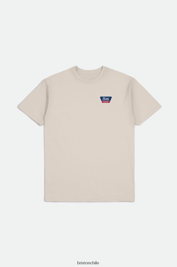 Brixton hombres camiseta estándar linwood s/s P0BX2864 vestir crema