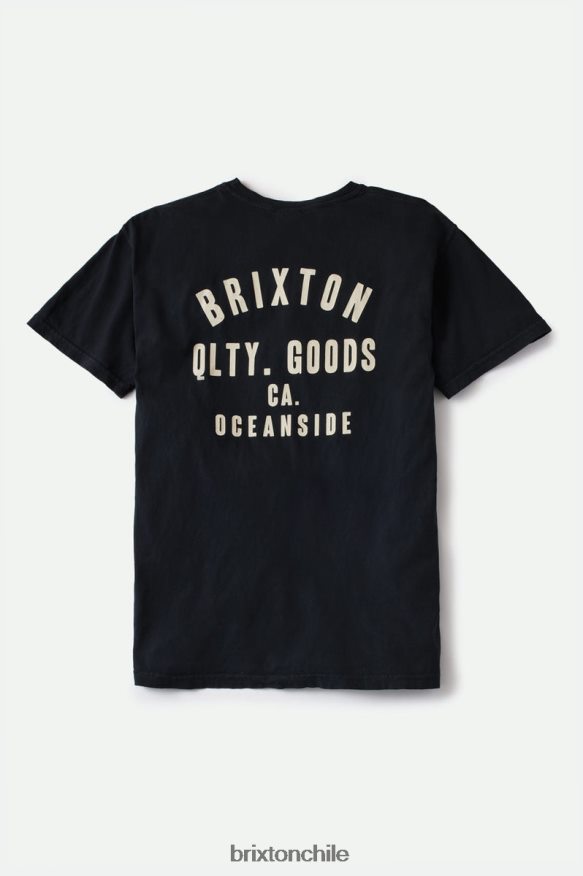 Brixton hombres camiseta estándar woodburn oceanside s/s P0BX28109 vestir tinte de ropa blanco/negro