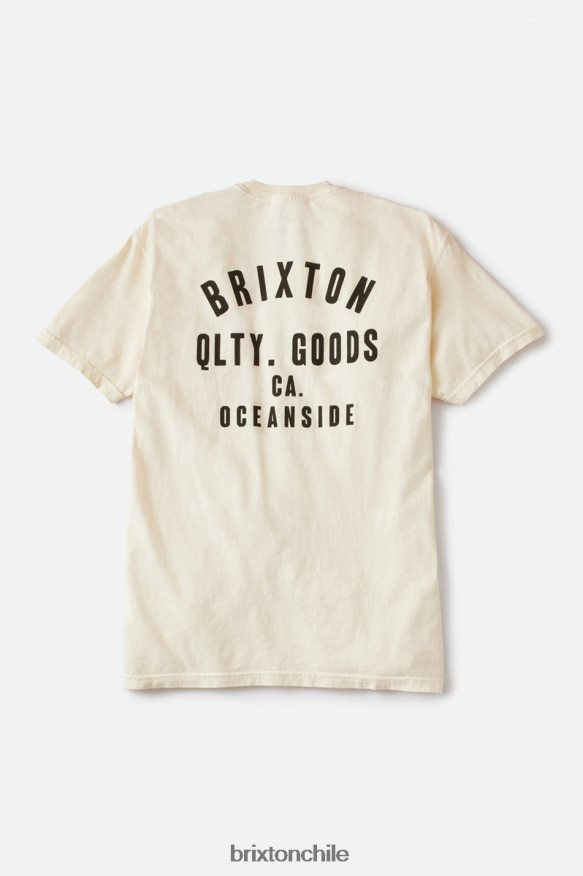 Brixton hombres camiseta estándar woodburn oceanside s/s P0BX28110 vestir tinte de ropa crema/negro